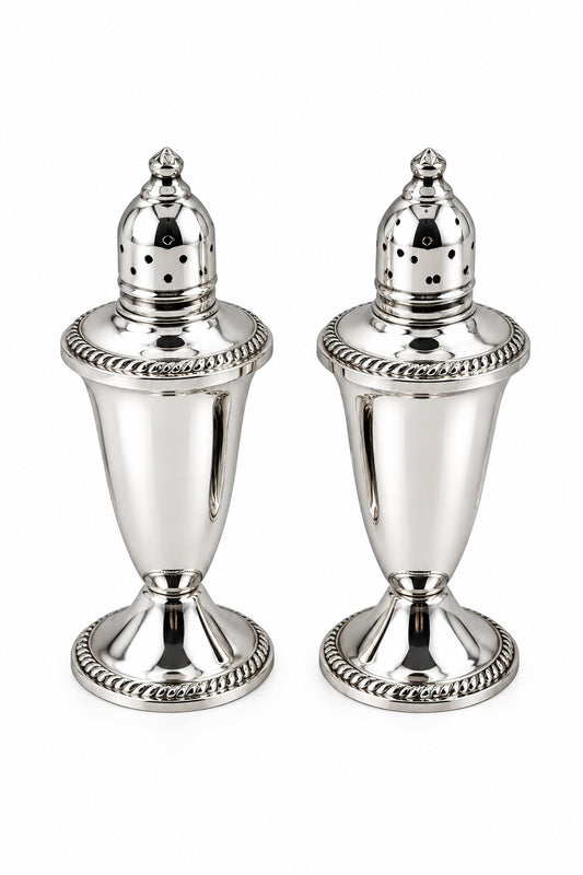 Salt And Pepper Sterling Set Duchin Glass Lined