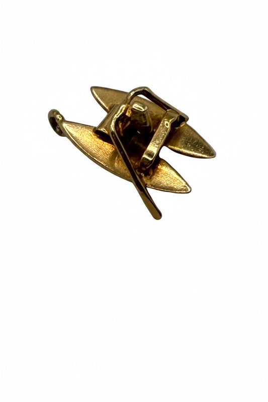 18k Gold Paddle Boat Charm