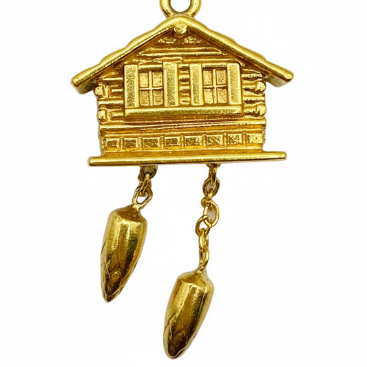 18 Kt Gold Charm Cuckoo Clock movable parts