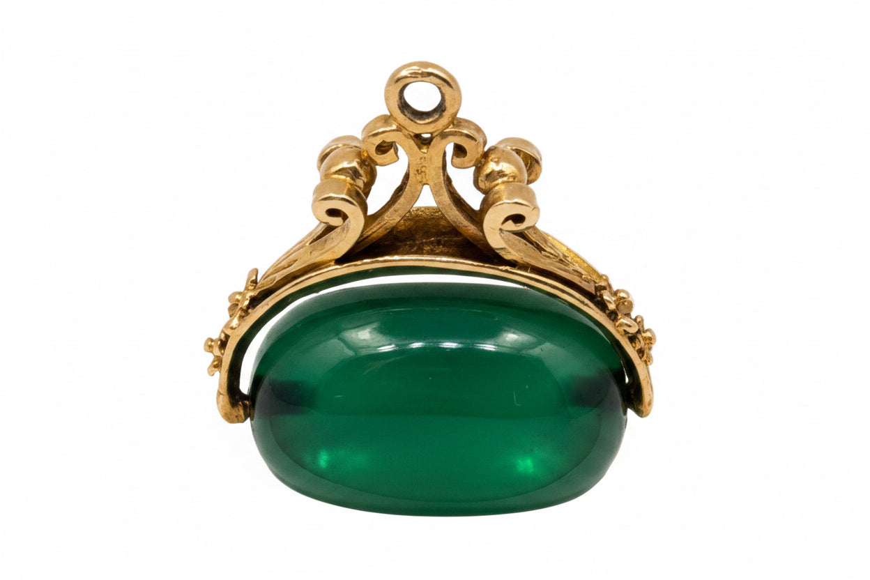 9 kt Spinner Agate Gold Charm