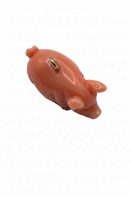 Victorian Carved Coral Pig Charm