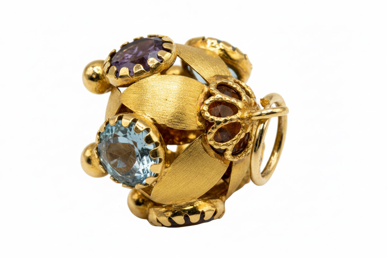 18kt Etruscan Style Charm Stones