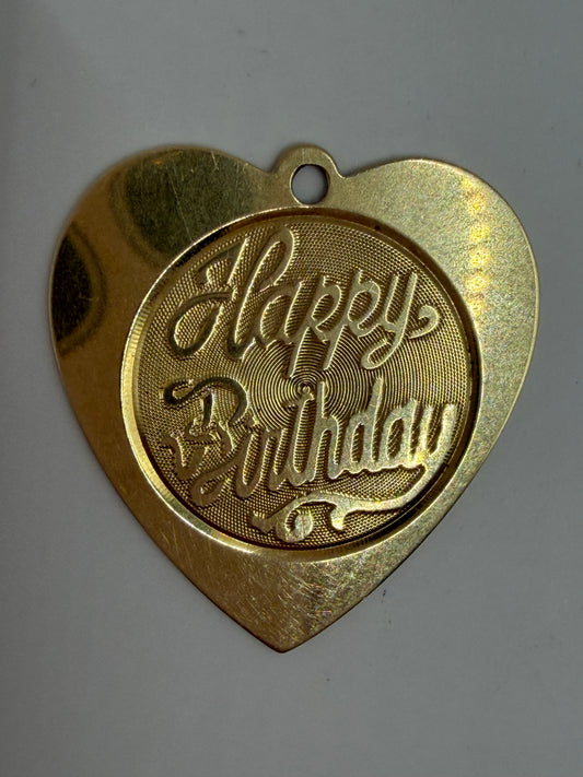14 Kt Charm Heart Happy Birthday