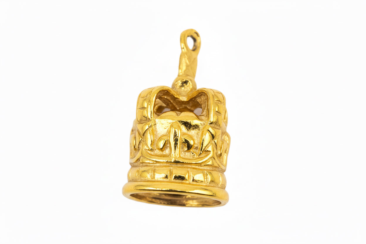 14kt Crown pin pendant pearls diamonds