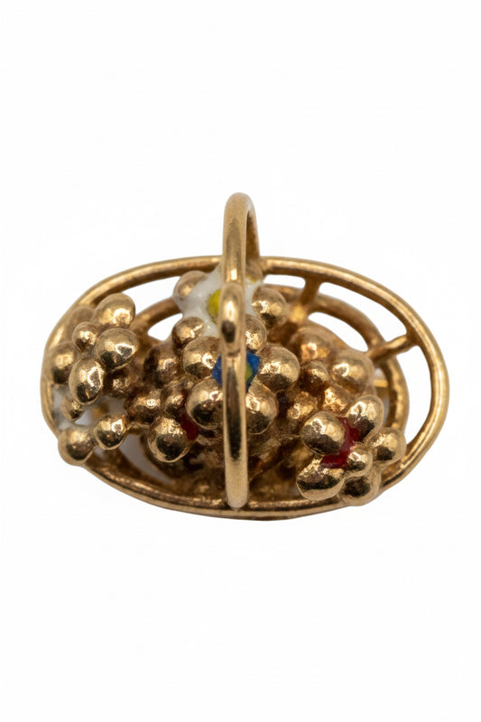 14k Gold Basket Charm
