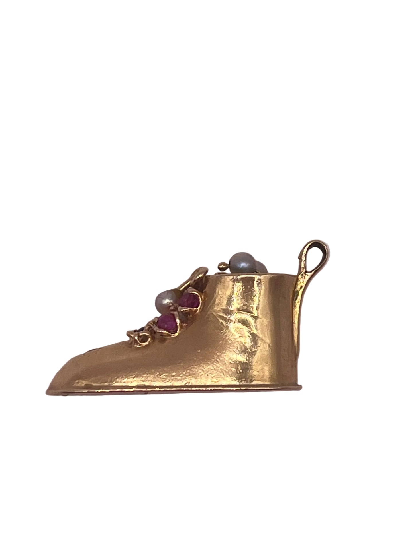 14kt charm Shoe with pearls