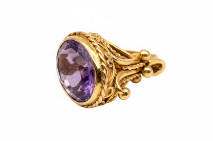 9 Kt gold Watch fob Amethyst