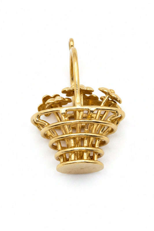 14k Gold Basket Charm