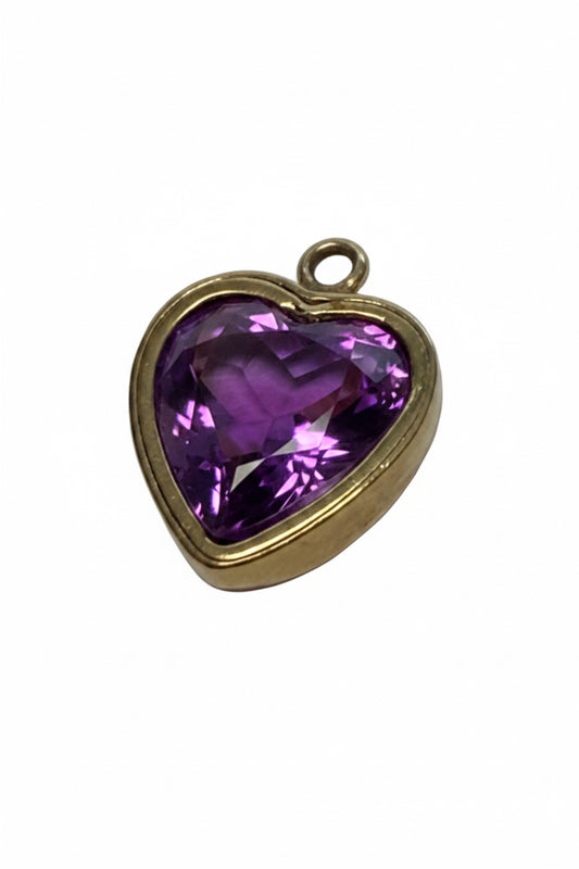18kt Heart Gemstone Charm