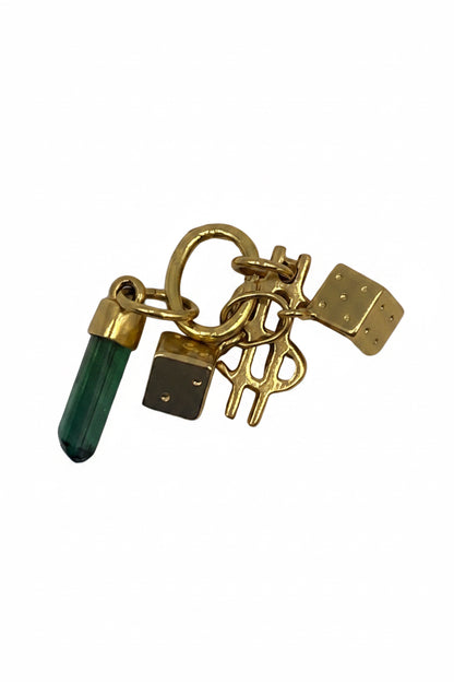 14Kt Charm Tourmaline Crystal 14kt Dice 14 Kt Dollar Sign