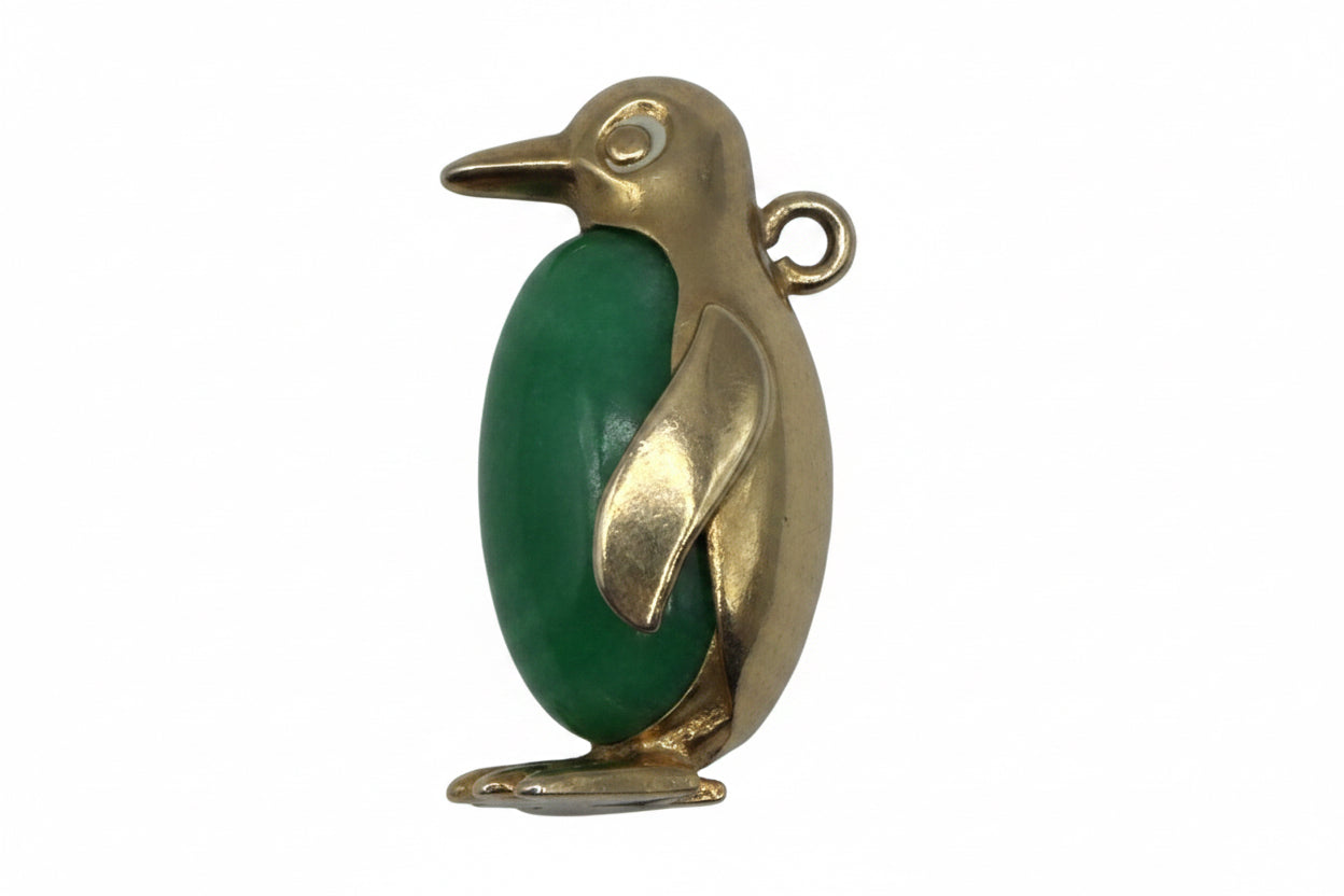 14 Kt Penguin with hardstone charm
