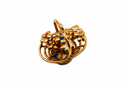 14k Gold Basket Charm