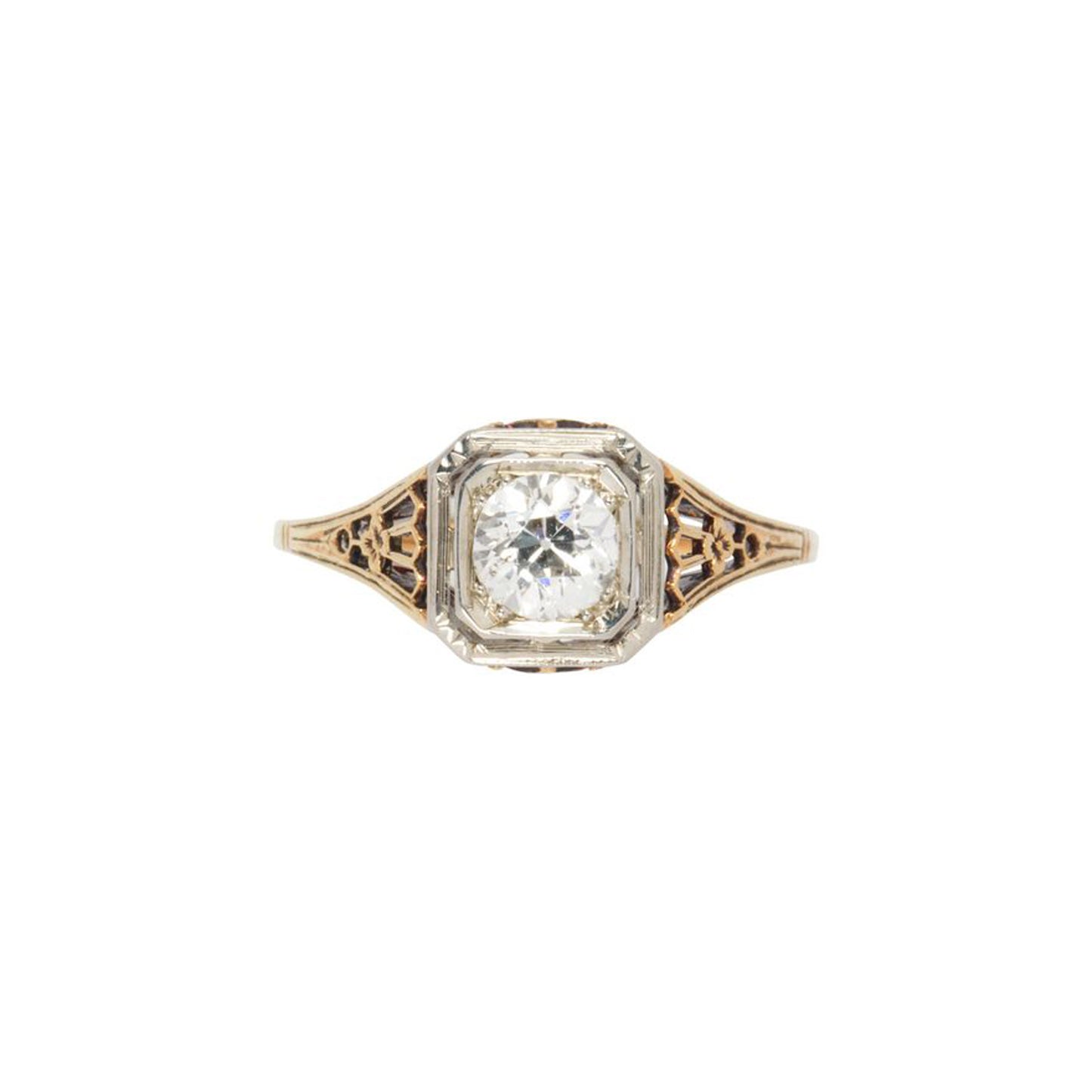 14k Yellow White Gold Diamond Ring