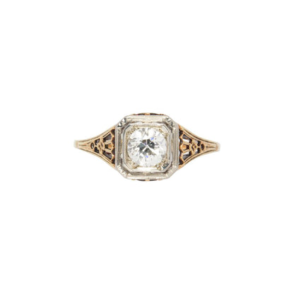 14k Yellow White Gold Diamond Ring