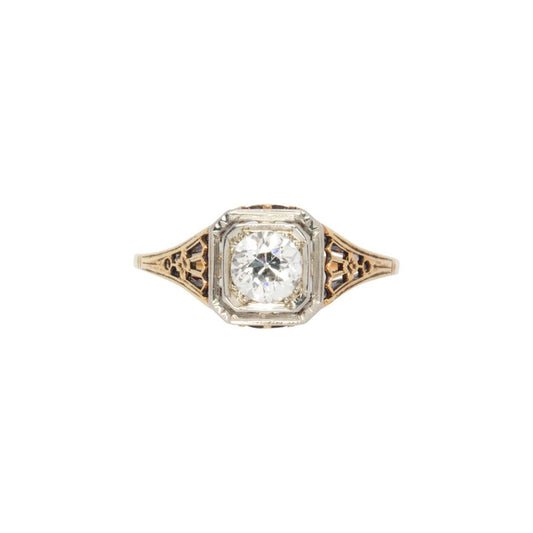 14k Yellow White Gold Diamond Ring