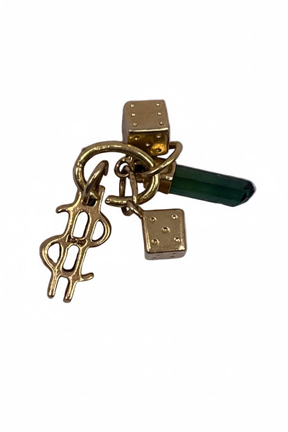 14Kt Charm Tourmaline Crystal 14kt Dice 14 Kt Dollar Sign