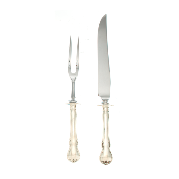 French Provincial Sterling Silver 2 Piece Carving Set