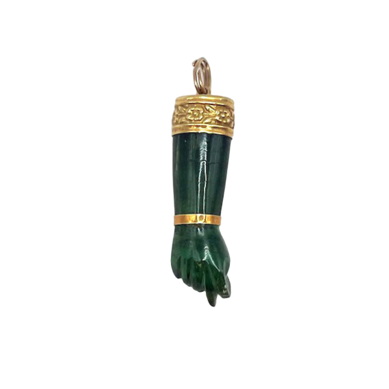 18kt Gold  Green Tourmaline Figa Charm