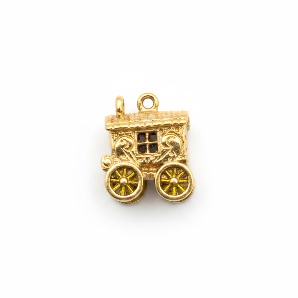 9 Kt  Gold Charm Carraige.
