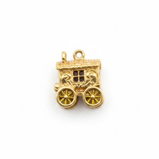 9 Kt  Gold Charm Carraige.