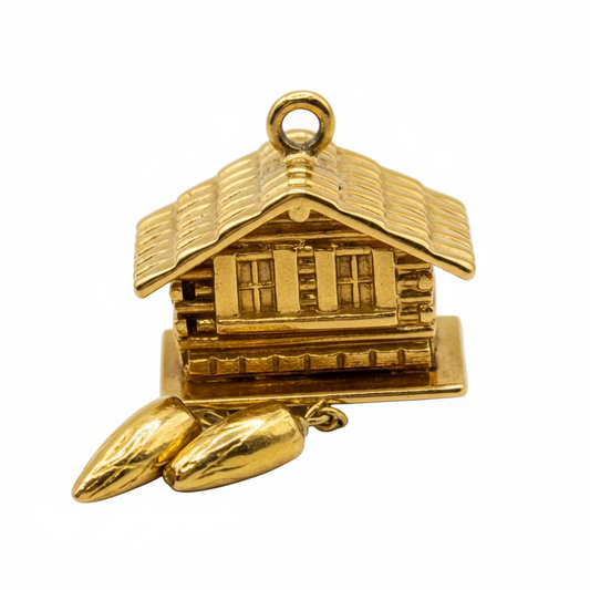 18 Kt Gold Charm Cuckoo Clock movable parts