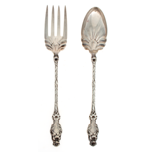 Lily Sterling Silver Long Handle Salad Set Whiting