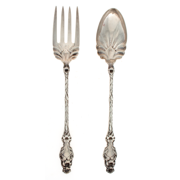 Lily Sterling Silver Long Handle Salad Set