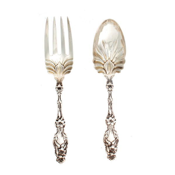 Lily Sterling Silver Two Piece Salad Set