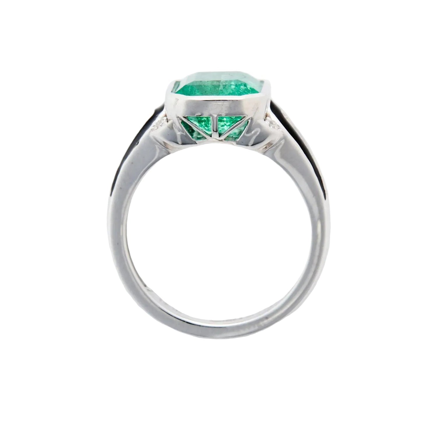 Platinum Sheffield & Sons Emerald & Diamond Ring