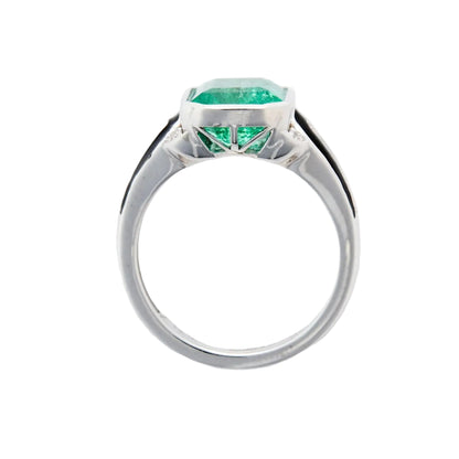 Platinum Sheffield & Sons Emerald & Diamond Ring