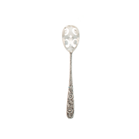 Repousse Sterling Silver Olive Spoon