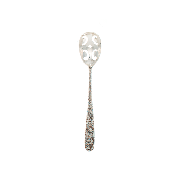 Repousse Sterling Silver Olive Spoon