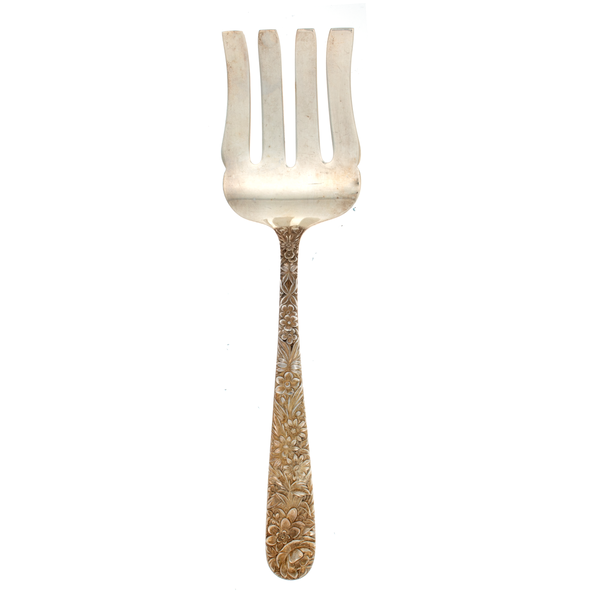 Repousse Sterling Silver Asparagus Fork