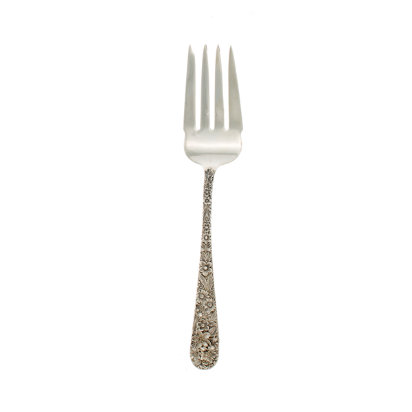 Repousse Sterling Silver Large Cold Meat Fork