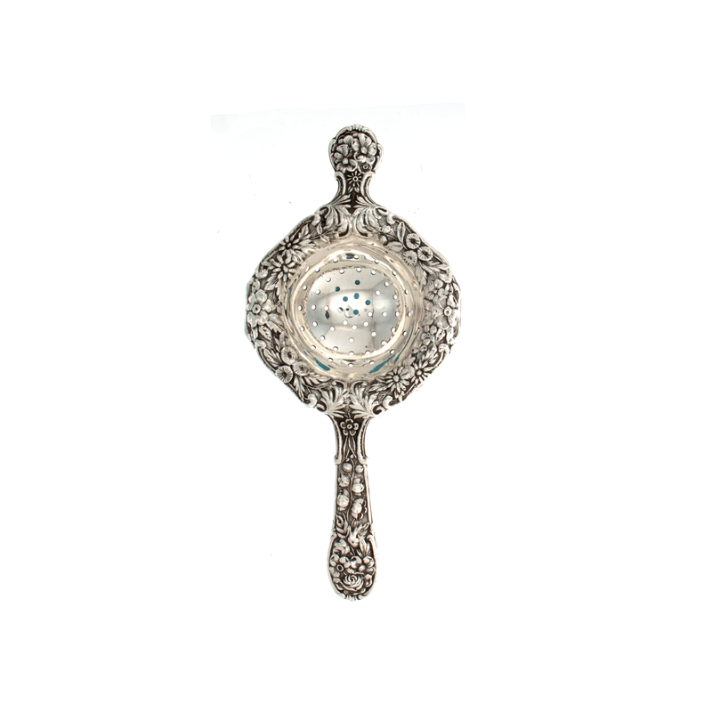 Repousse Sterling Silver Tea Strainer