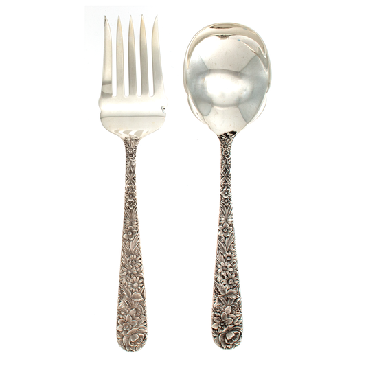 Repousse Sterling Silver 2 piece Salad Set