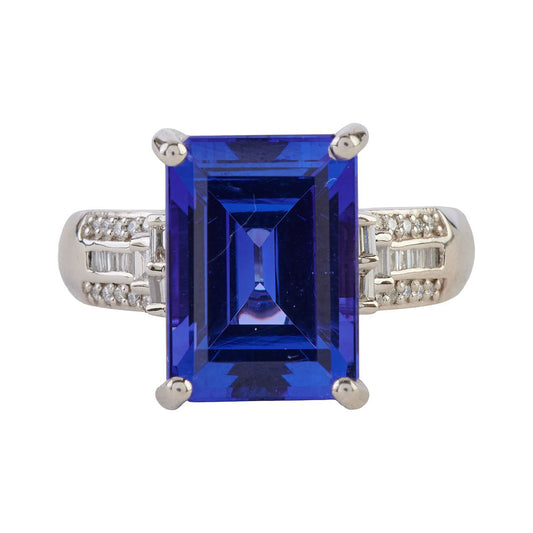 Rhapsody 8.50ct Tanzanite, Diamond, Platinum Ring