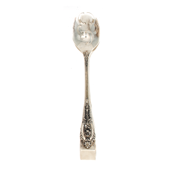 Rose Point Sterling Silver Ice Tongs