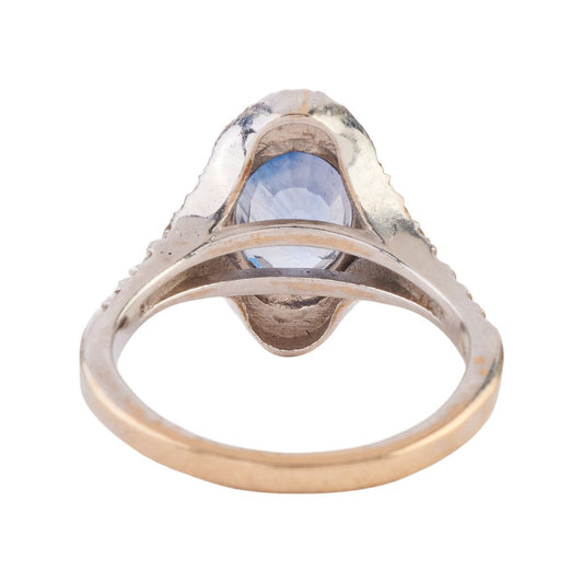 Sapphire, Diamond, 18k White Gold Ring