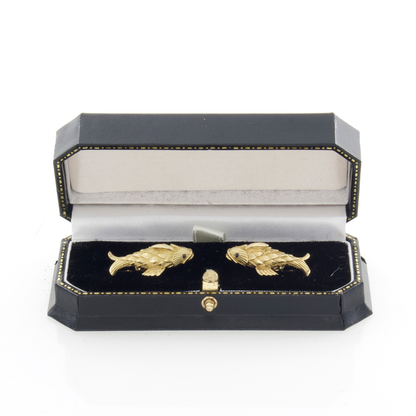 Tiffany 18kt Yellow Gold Fish Cufflinks