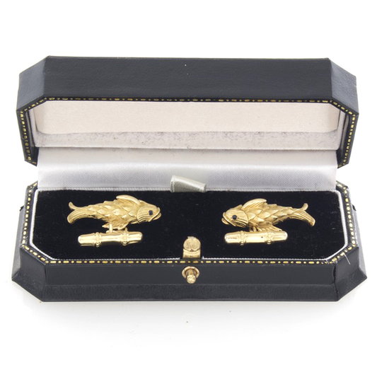 Tiffany 18kt Yellow Gold Fish Cufflinks