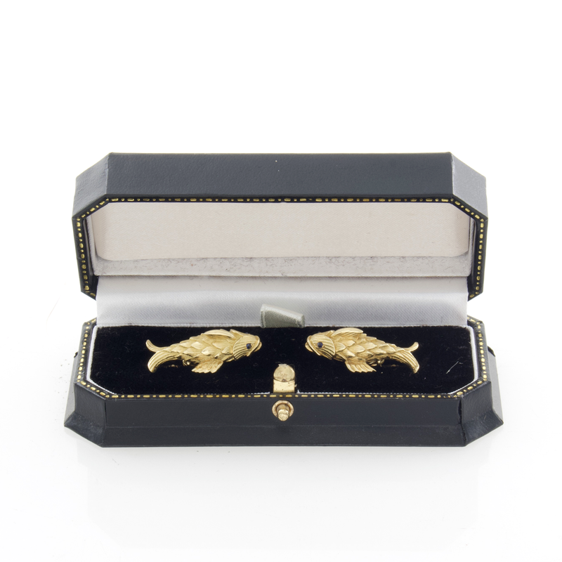 Tiffany 18kt Yellow Gold Fish Cufflinks