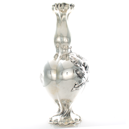 Whiting Sterling Silver Art Nouveau Hibiscus Vase