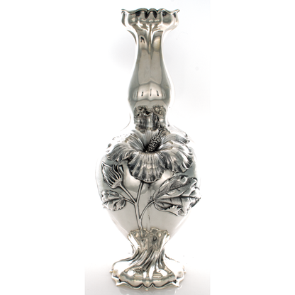 Whiting Sterling Silver Art Nouveau Hibiscus Vase