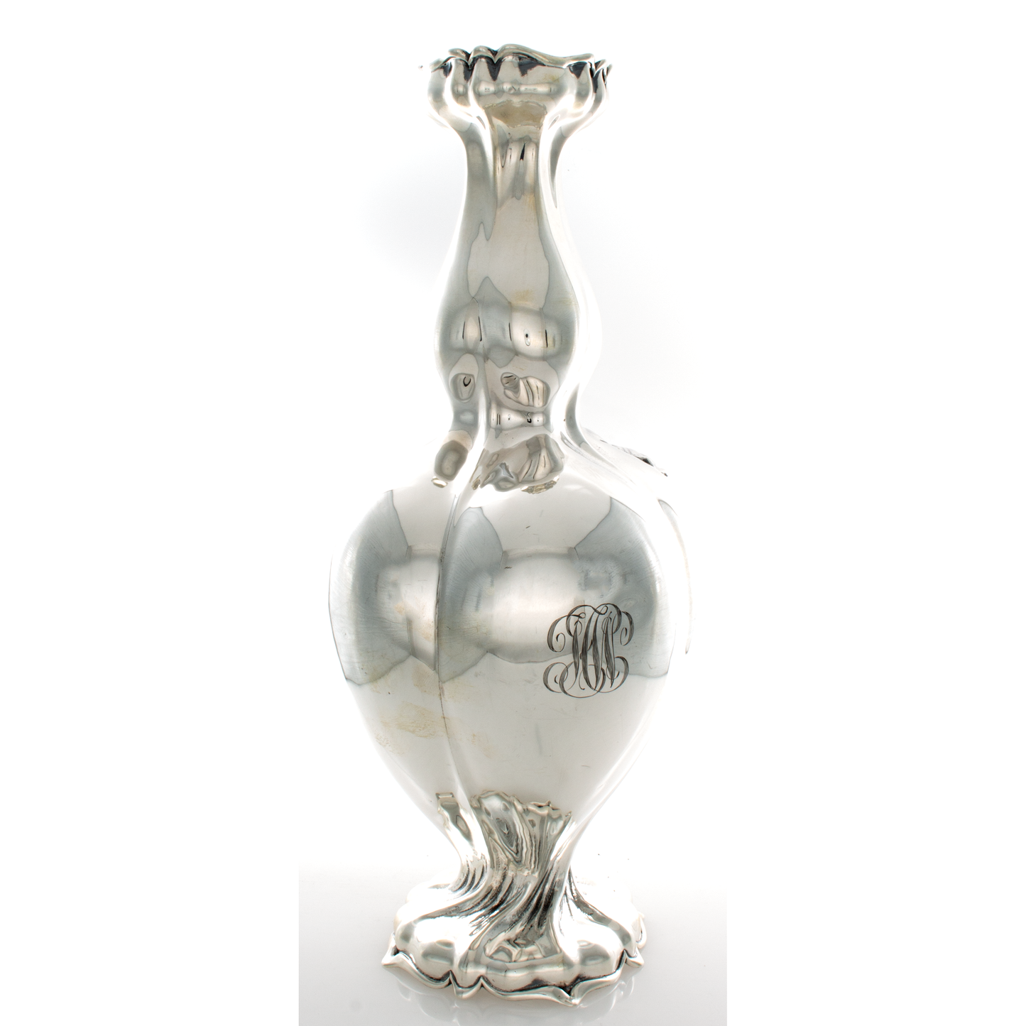 Whiting Sterling Silver Art Nouveau Hibiscus Vase