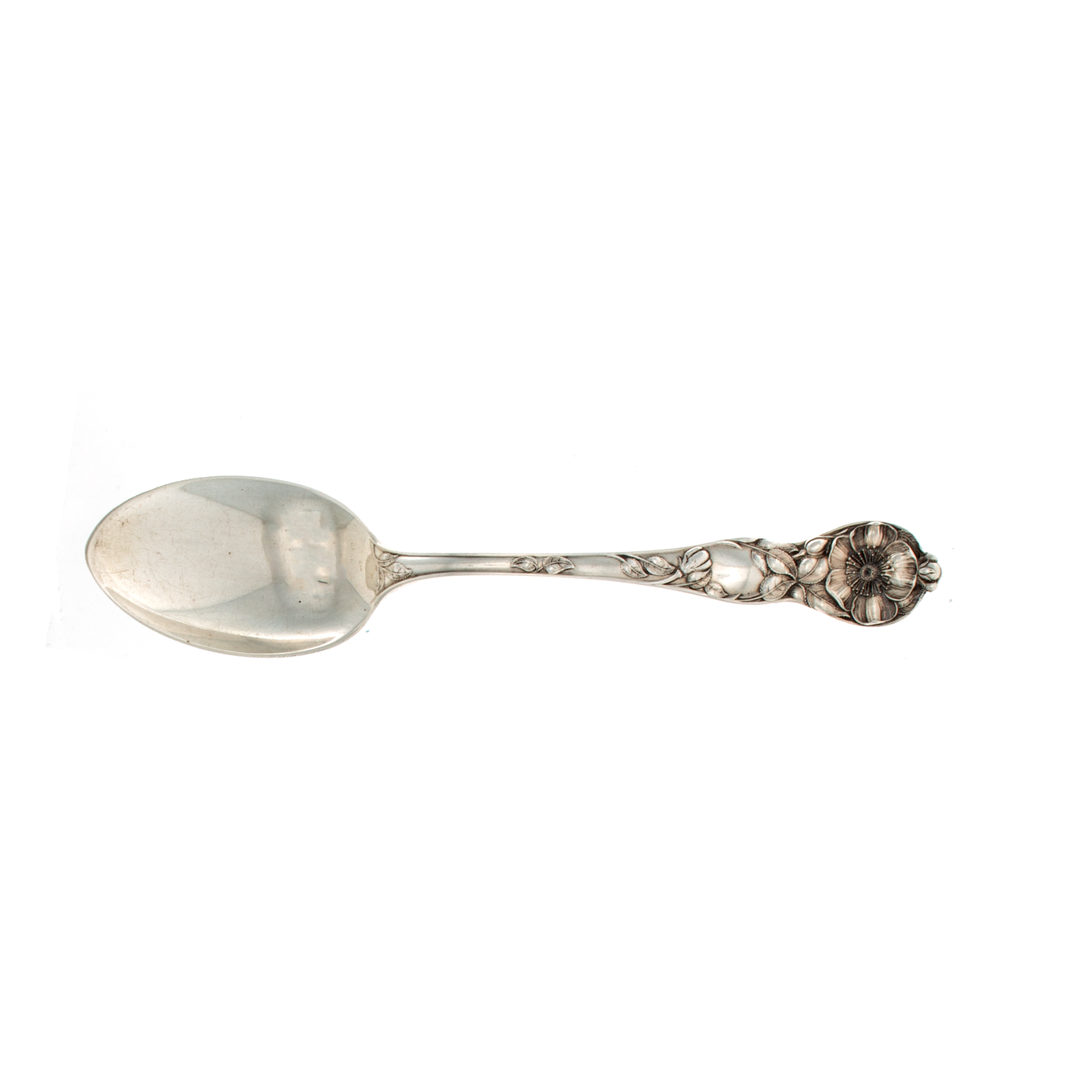 Wild Rose Sterling Silver Oval Soup Spoon