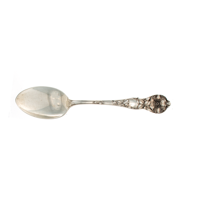 Wild Rose Sterling Silver Oval Soup Spoon