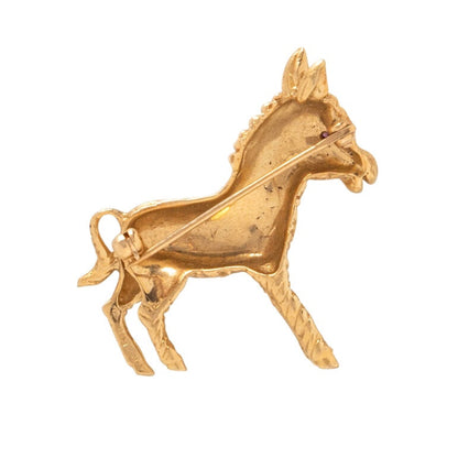 14k Gold Zebra Brooch