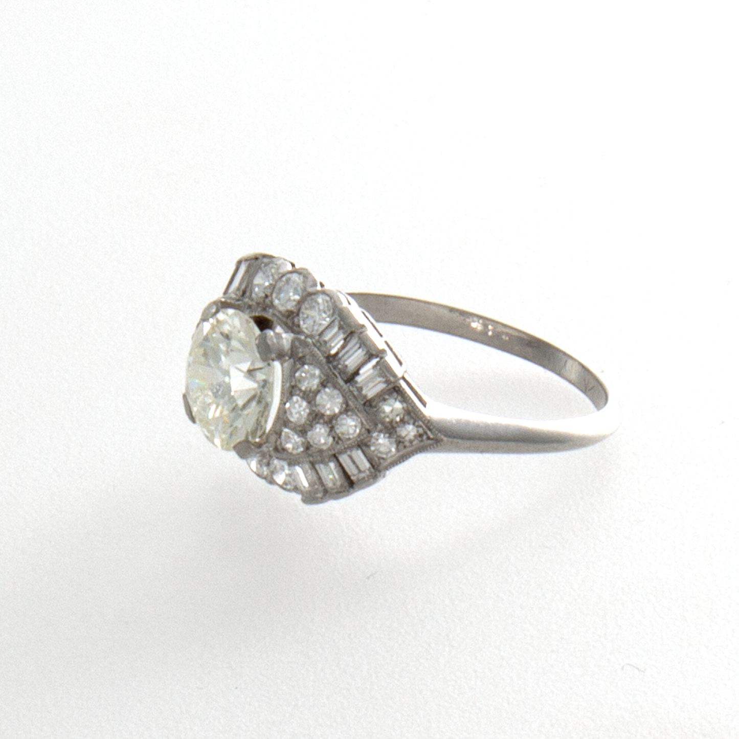 PLATINUM 1.28CT CENTER DIAMOND WEDDING RING