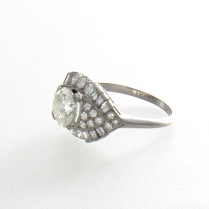 PLATINUM 1.28CT CENTER DIAMOND WEDDING RING